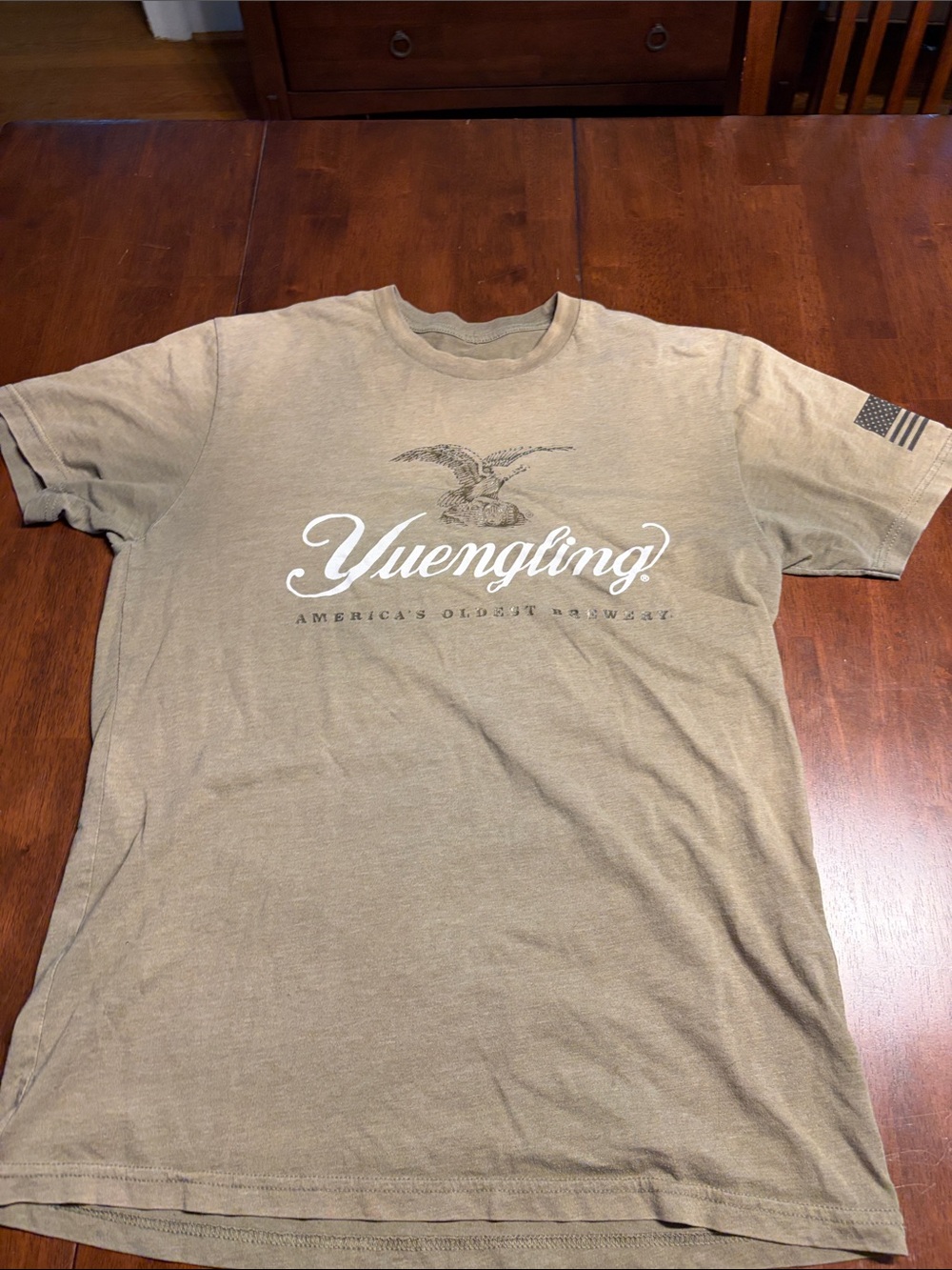 Men's Short Sleeve Yuengling Tee in Khaki